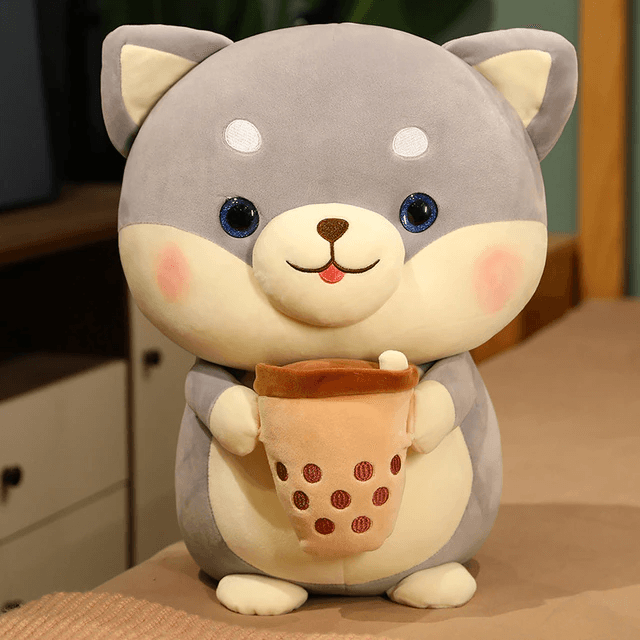 Bubble Tea Shiba Dog Plush | Boba Stuffed Animal Plushie - Goodlifebean