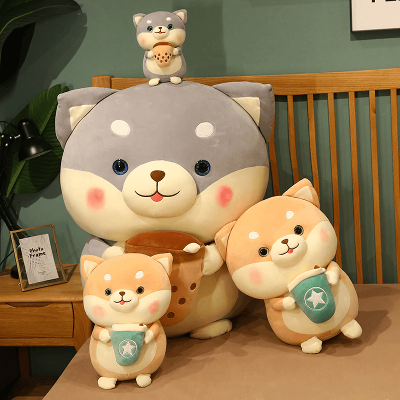 Bubble Tea Shiba Dog Plush | Boba Stuffed Animal Plushie - Goodlifebean