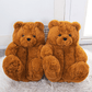 Shop Caramel Brown Teddy Bear Plush Slippers - Shoes Goodlifebean Giant Plushies