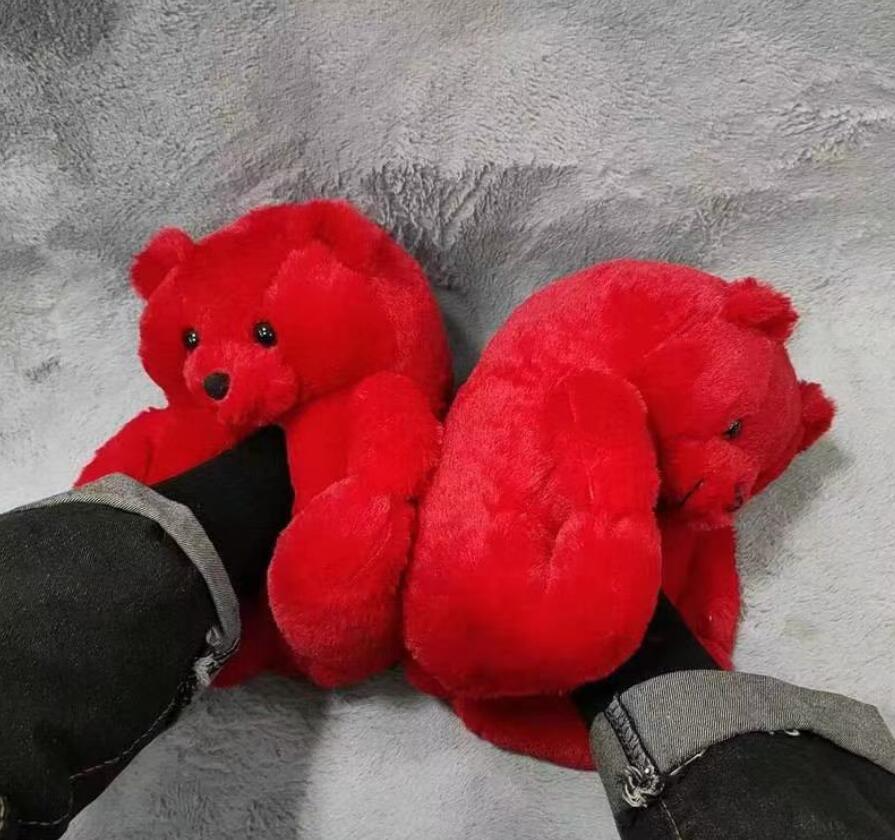 Shop Red Teddy Bear Plush Slippers - Goodlifebean Giant Plushies