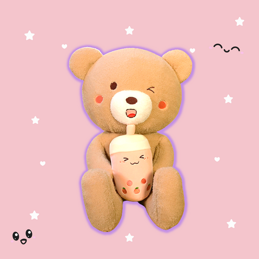 Shop Big Brown Boba Teddy Bear - Stuffed Animals Goodlifebean Plushies | Stuffed Animals