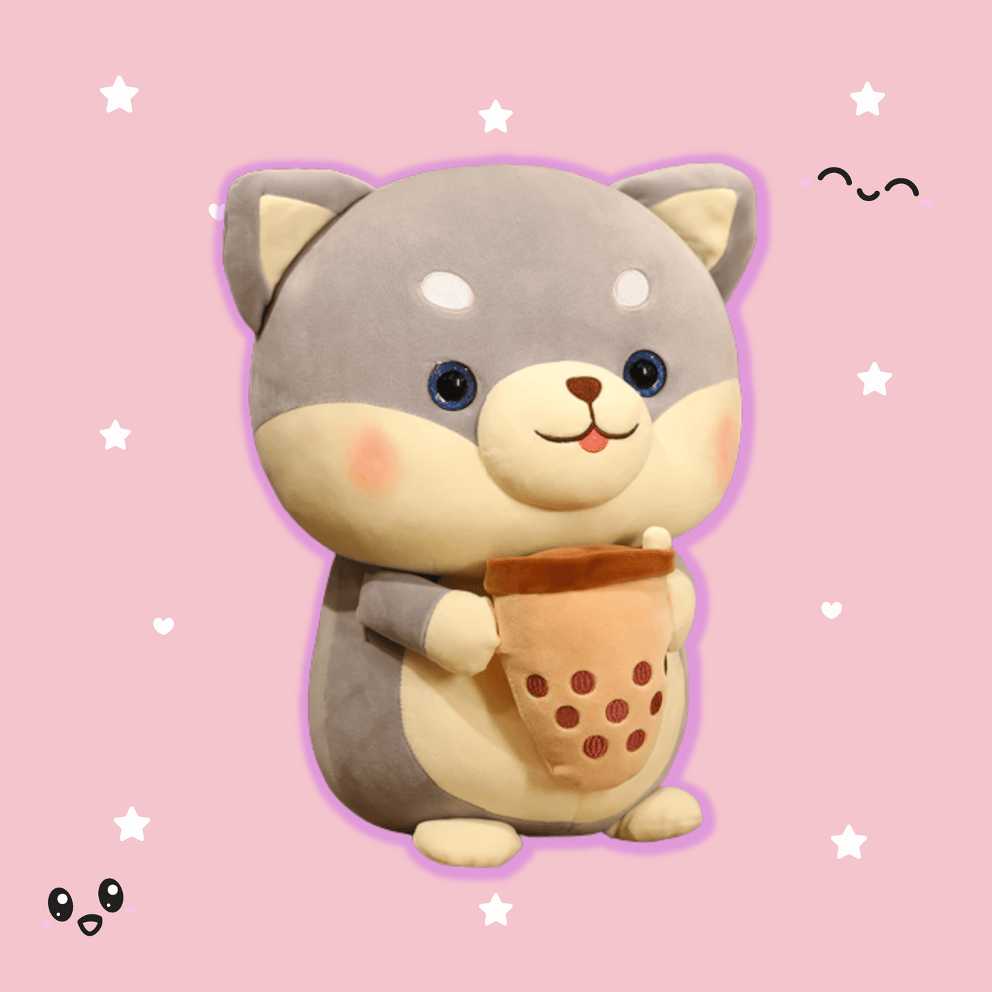 Bubble Tea Shiba Dog Plush | Boba Stuffed Animal Plushie - Goodlifebean