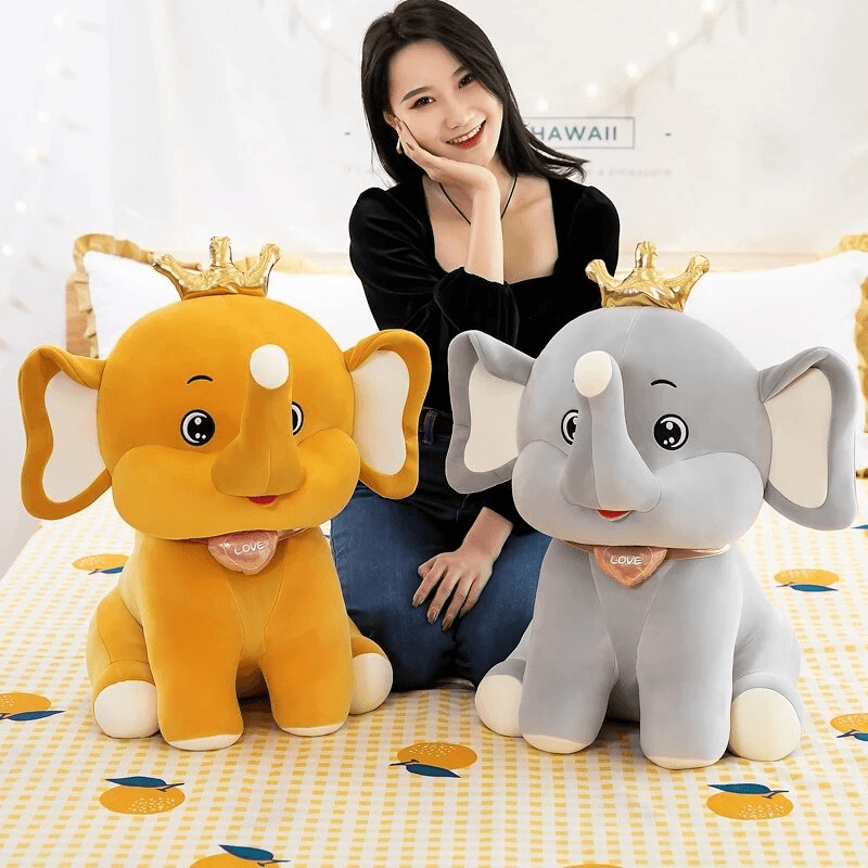 Gray 40cm Plush Elephant with Cute Giant Ears Soft Stuffed Animals Dolls Sofa Furry Cushion