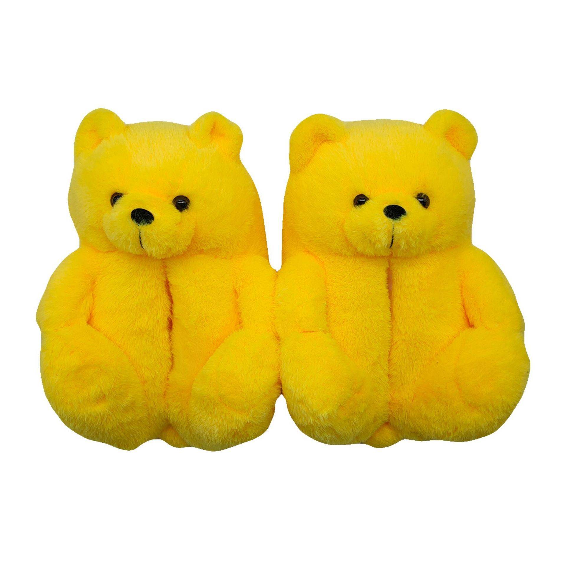 Shop Lemonnade Teddy Bear Plush Slippers - Goodlifebean Plushies | Stuffed Animals