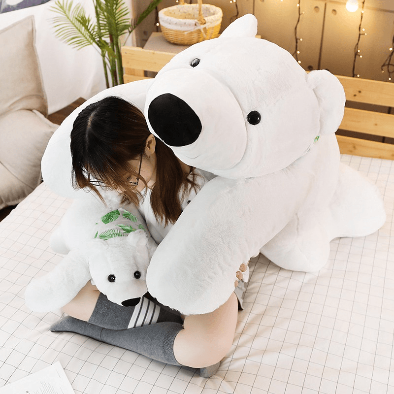 Shop Snowball: Giant Stuffed Polar Bear Plush - Stuffed Animals Goodlifebean Giant Plushies