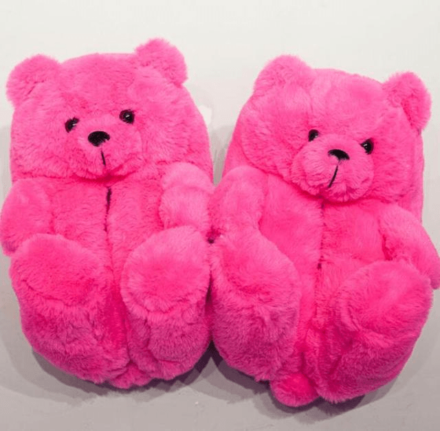 Kawaii Teddy Bear Plush Slippers - Goodlifebean