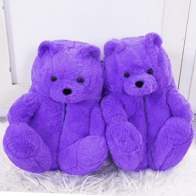 Kawaii Teddy Bear Plush Slippers - Goodlifebean