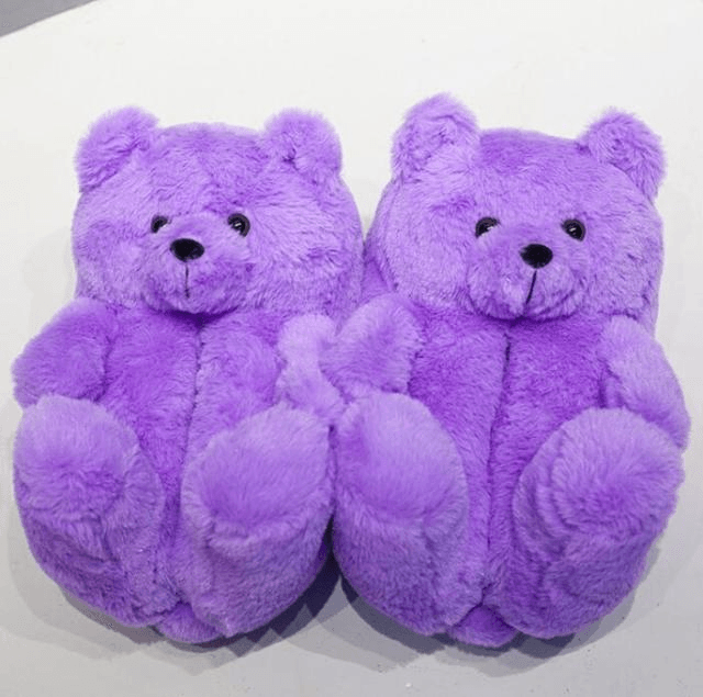 Kawaii Teddy Bear Plush Slippers - Goodlifebean