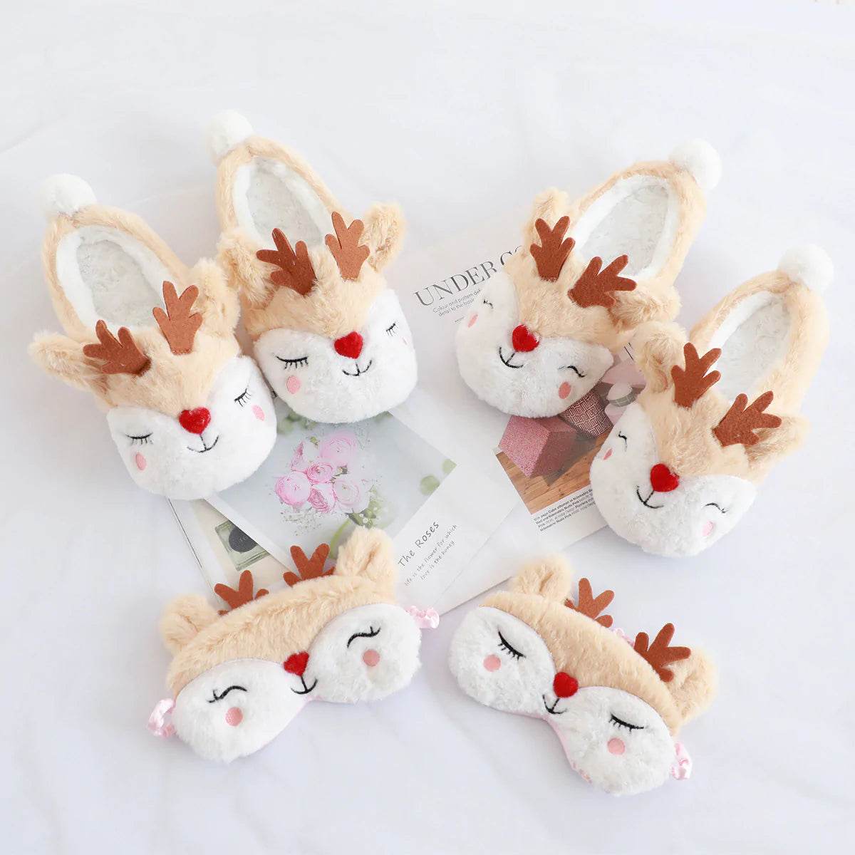 Snugglee Plush Reindeer Rudolf Indoor Slippers