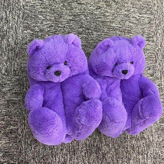 Kawaii Teddy Bear Plush Slippers - Goodlifebean