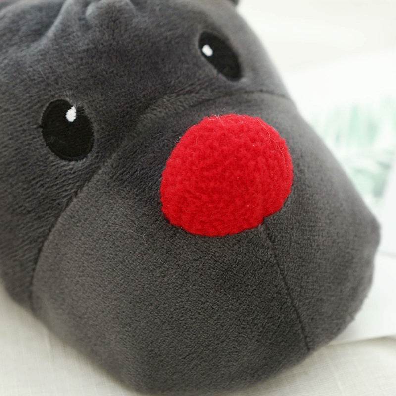 Rudolph with Red Nose Warm Fluffy Slippers - Goodlifebean