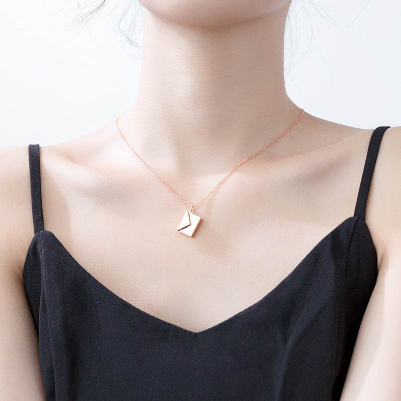 Personalized Sterling Silver Envelope Necklace - Goodlifebean