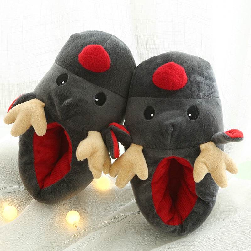 Rudolph with Red Nose Warm Fluffy Slippers - Goodlifebean