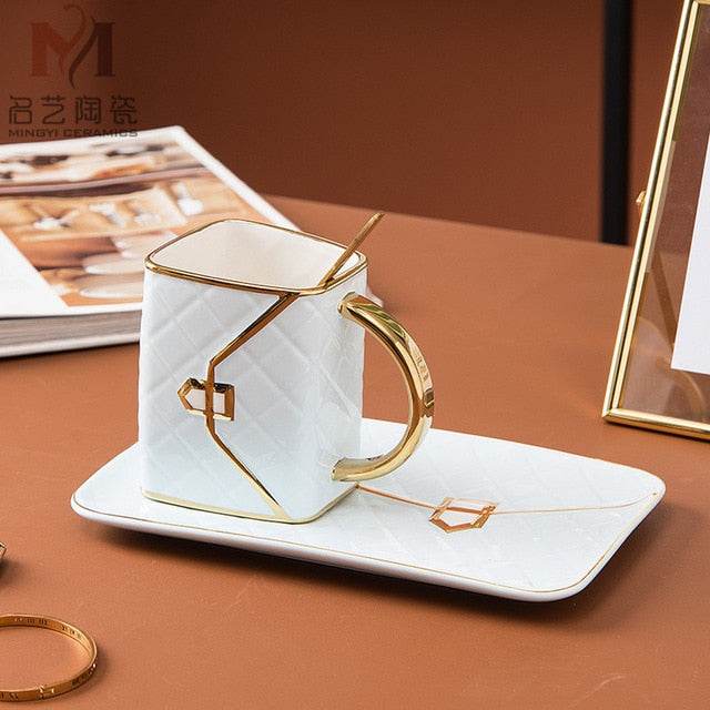 Shop Ceramic Coffee Cup Saucer Spoon Set - Goodlifebean Giant Plushies