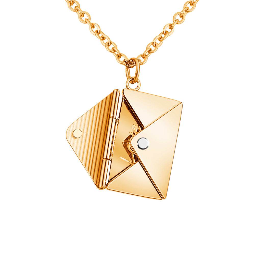 Personalized Sterling Silver Envelope Necklace - Goodlifebean