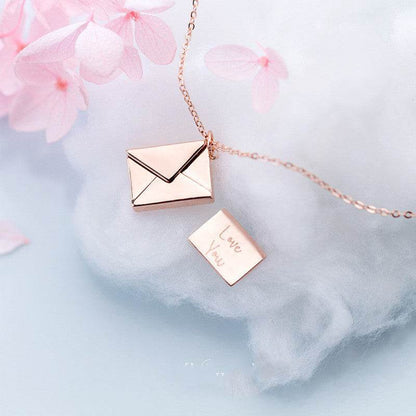 Personalized Sterling Silver Envelope Necklace - Goodlifebean