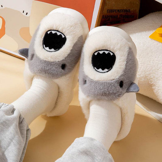Shop Kawaii Fluffy Shark Slippers - Goodlifebean Plushie | Stuffed Animal
