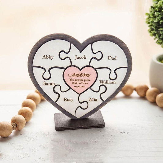 Mother's Day Personalized Name Puzzle with Mom and Kids - Goodlifebean